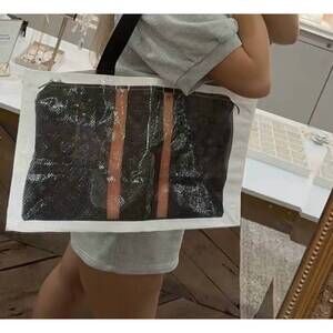 NEW STICKY BESTIE limited edition lv grocery bag in brown